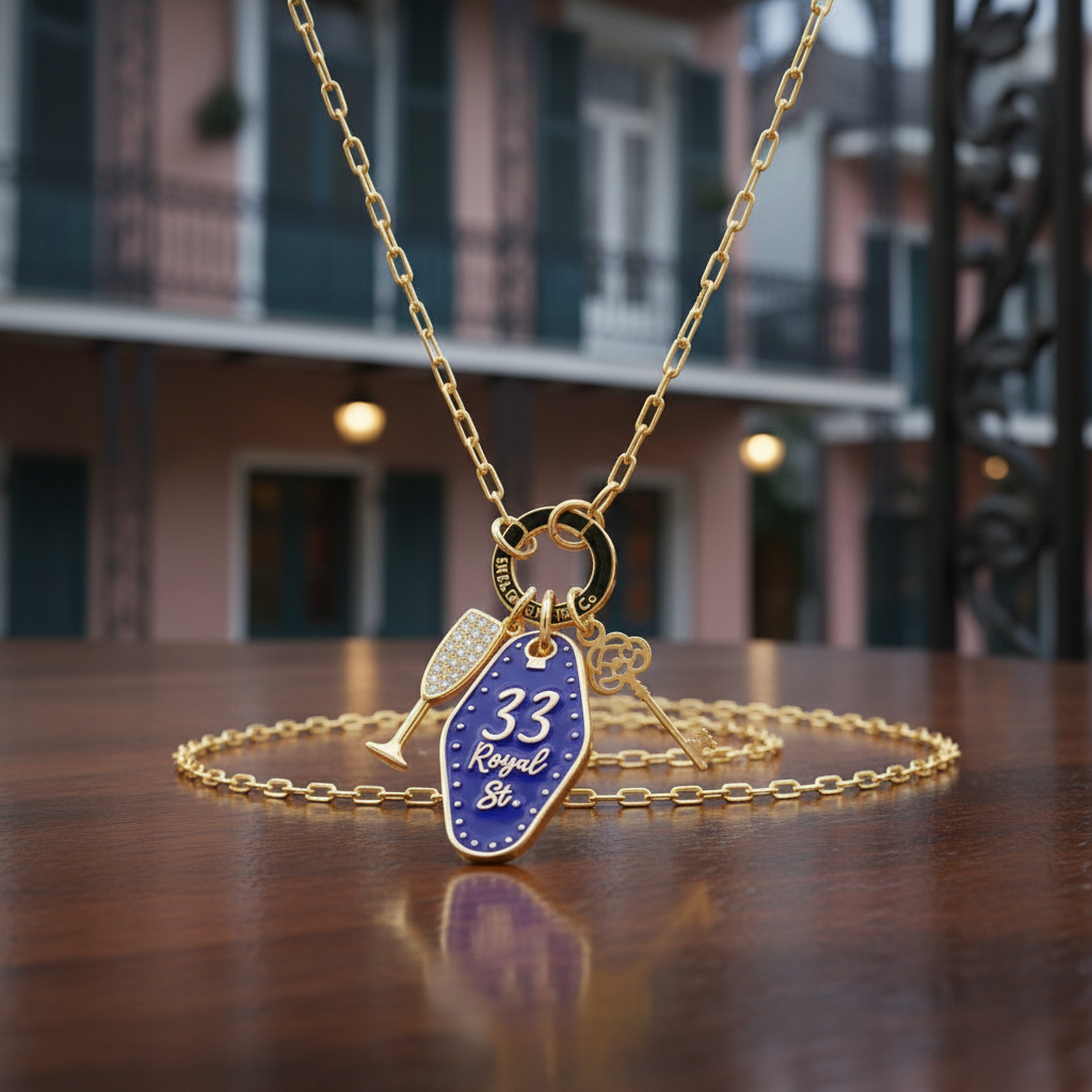 33 Royal Street Gold Key Necklace